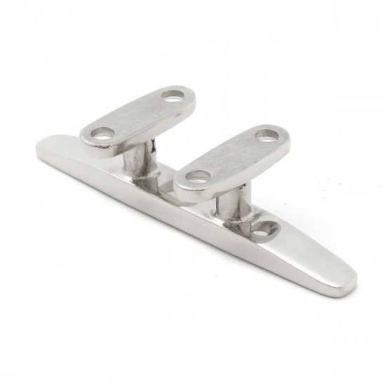 4/5/6/8 Inch 316 Stainless Steel 4 Hole Low Flat Cleat For Deck Rope Tie Decorative Hardware 4/5/6/8 Inch 316 Stainless Steel 4 Hole Low Flat Cleat For Deck Rope Tie Decorative Hardware