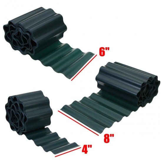 4''/6''/8'' Green Plastic Lawn Edging Decorative Fence Path Border Plant Beds 4''/6''/8'' Green Plastic Lawn Edging Decorative Fence Path Border Plant Beds