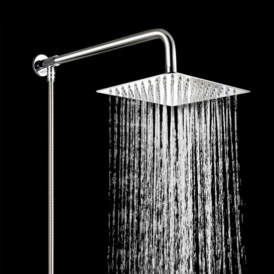 49cm Stainless Steel Wall Shower Head Extension Pipe Long Arm Mounted Bathroom