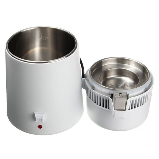 4L 750W Water Distiller Pure Purifier Filter 110/220V 304 Stainless Steel Filter