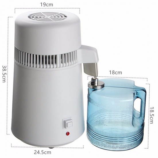 4L 750W Water Distiller Pure Purifier Filter 110/220V 304 Stainless Steel Filter 4L 750W Water Distiller Pure Purifier Filter 110/220V 304 Stainless Steel Filter