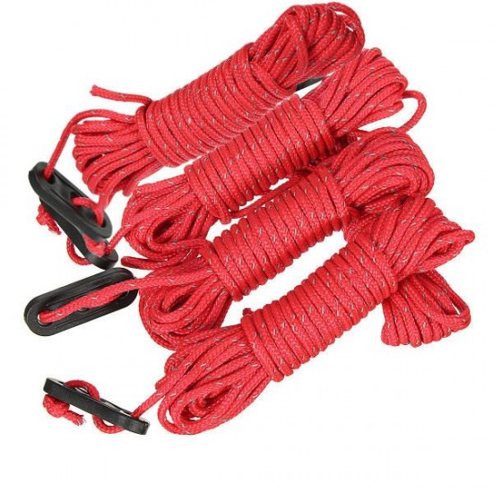 4Pcs 4M Reflective Cord Line Rope for Camping Awning Tent Tarp Paracord