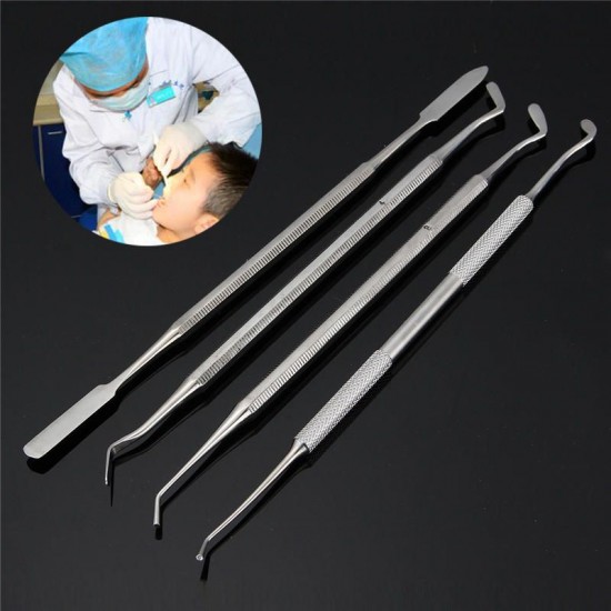 4Pcs Composite Dental Filling Instrument Probe Scaler Spatula Plugger Tools