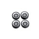 4Pcs Wheels Alloy Rubber Tire Axle Brake Disc for 1:64 Hot Wheel Tomy Car Model