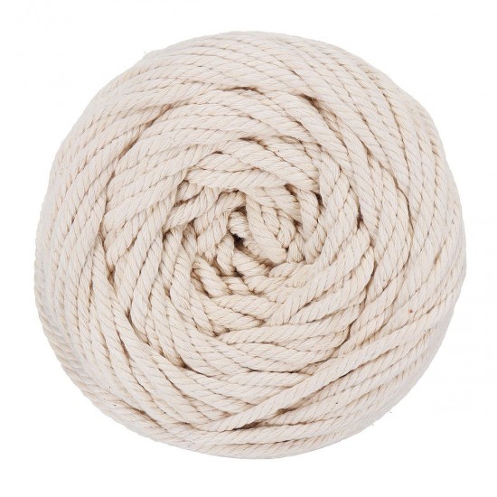 4mmx100m Natural Beige Cotton Twisted Cord Rope DIY Craft Macrame Woven String Braided Wire 4mmx100m Natural Beige Cotton Twisted Cord Rope DIY Craft Macrame Woven String Braided Wire