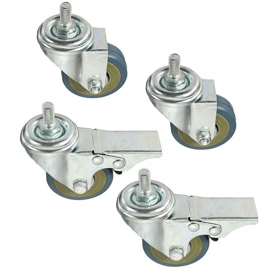 4pcs Heavy Duty Rubber Swivel Castor Wheels Trolley Furniture Caster 4pcs Heavy Duty Rubber Swivel Castor Wheels Trolley Furniture Caster