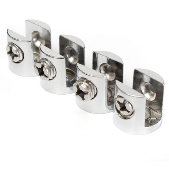4pcs Zinc Alloy Small Glass Shelf Strong Support Clamps Brackets 6-8mm 4pcs Zinc Alloy Small Glass Shelf Strong Support Clamps Brackets 6-8mm