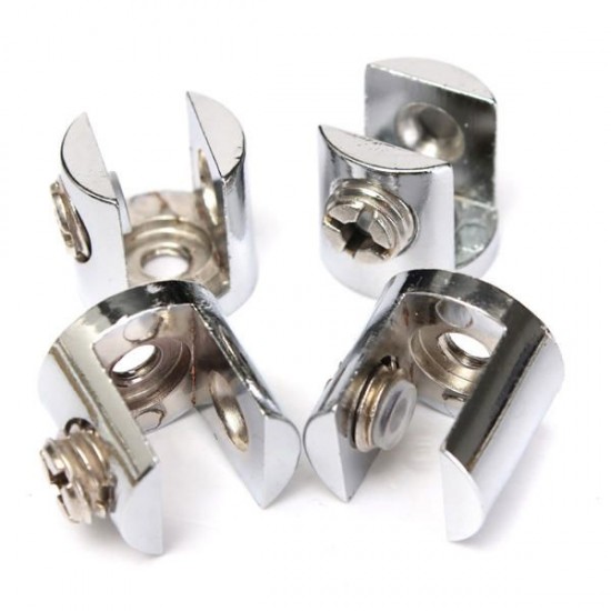 4pcs Zinc Alloy Small Glass Shelf Strong Support Clamps Brackets 6-8mm 4pcs Zinc Alloy Small Glass Shelf Strong Support Clamps Brackets 6-8mm