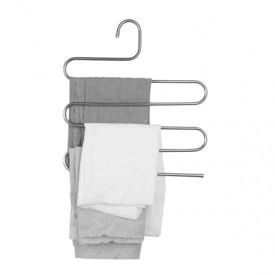 5 Layers Pants Hanger Trousers Towels Hanging Cloth Clothing Rack Space Saver