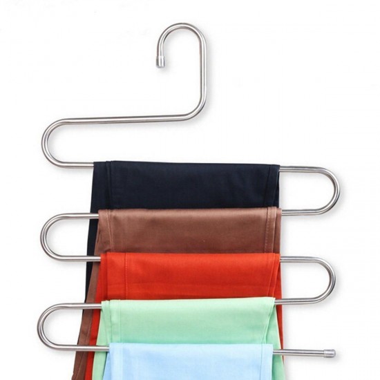5 Layers Pants Hanger Trousers Towels Hanging Cloth Clothing Rack Space Saver 5 Layers Pants Hanger Trousers Towels Hanging Cloth Clothing Rack Space Saver