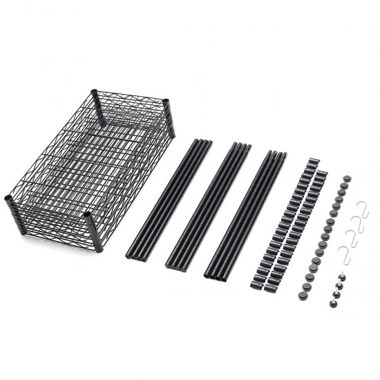 5 Tier Steel Wire Shelving Unit Metal Rack Home Kitchen Storage Rack Shelf Adjustable