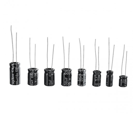 500PCS Electrolytic Capacitor Assortment Box Kit 0.1UF-1000UF 16V-50V 24 Values 500PCS Electrolytic Capacitor Assortment Box Kit 0.1UF-1000UF 16V-50V 24 Values