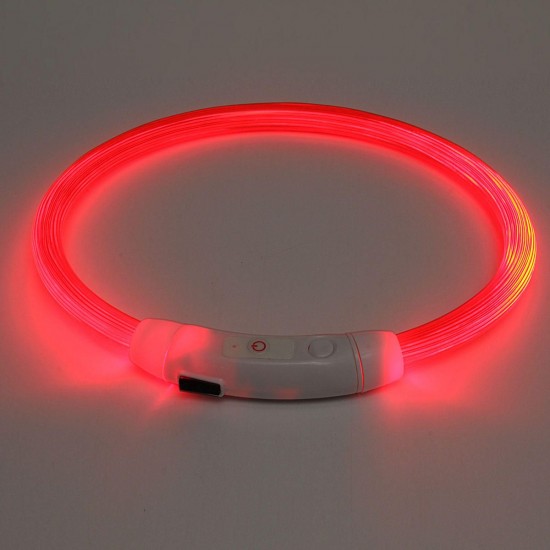 50CM Pet Dog Rechargeable USB Waterproof LED Flashing Light Band Collar