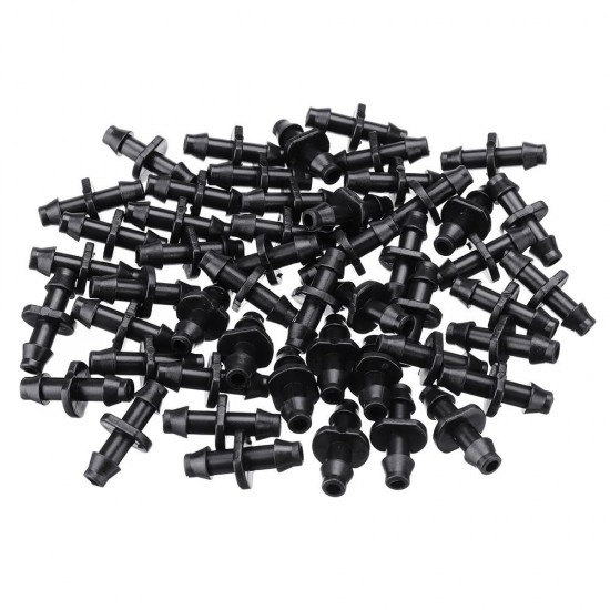 50Pcs 1/4 Inch Irrigation Connector Straight Barbed Double Way Joint Drip Irrigation 4/7 Hose Connector Hose Barb