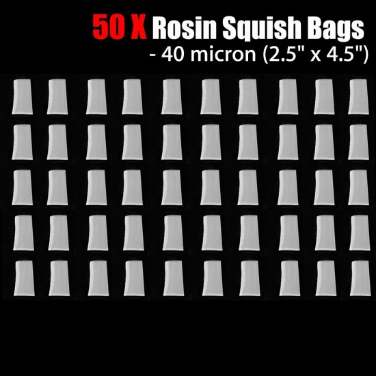 50Pcs 2.5x4.5 inch 40 Micron Rosin Nylon Screen Bags Heat Press Rosin Filter Bags