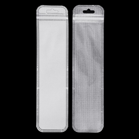 50Pcs 5.5×22cm Plastic Zipper Lock Bag Ballpoint Ben Self-sealing Stationery Makeup Brush Packaging