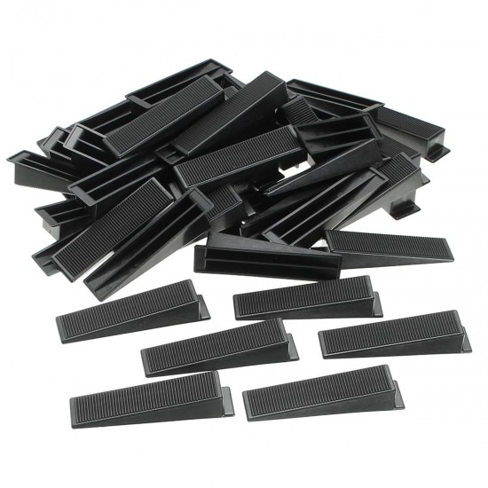 50Pcs Black Tile Flat Leveling System Wedges Clips Wall Floor Spacers Strap Device Tools 50Pcs Black Tile Flat Leveling System Wedges Clips Wall Floor Spacers Strap Device Tools