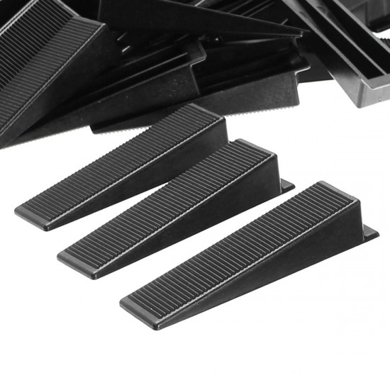 50Pcs Black Tile Flat Leveling System Wedges Clips Wall Floor Spacers Strap Device Tools 50Pcs Black Tile Flat Leveling System Wedges Clips Wall Floor Spacers Strap Device Tools