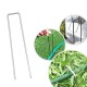 50Pcs Garden Stakes Galvanized Landscape Staples U-Type Nail Turf Staples Pins Rust Proof Sod Pins Pegs for Artificial Grass Securing Fences Weed Barrier Outdoor Wires Cords Tents Tarps