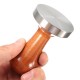 53mm Stainless Steel Cafe Coffee Tamper Bean Press for Espresso Flat Base Wooden Handle