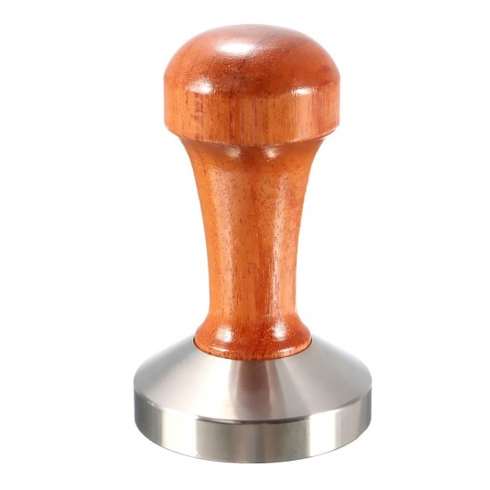 53mm Stainless Steel Cafe Coffee Tamper Bean Press for Espresso Flat Base Wooden Handle 53mm Stainless Steel Cafe Coffee Tamper Bean Press for Espresso Flat Base Wooden Handle