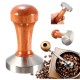53mm Stainless Steel Cafe Coffee Tamper Bean Press for Espresso Flat Base Wooden Handle 53mm Stainless Steel Cafe Coffee Tamper Bean Press for Espresso Flat Base Wooden Handle