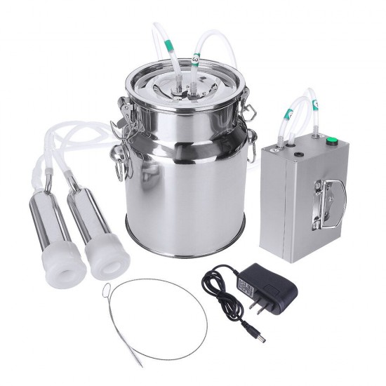5L Electric Milking Machine Vacuum Impulse Pump Stainless Steel Cow Goat Milker 5L Electric Milking Machine Vacuum Impulse Pump Stainless Steel Cow Goat Milker