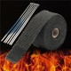 5M Black High Heat Insulation Fiber Glass Wrap Exhaust Header Pipe Tape