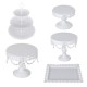 5PCS Cake Stand Set for Wedding Decorations White Table Kit Decorating Party Suppliers for Fondant Dessert Metal Cupcake Stand