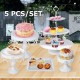 5PCS Cake Stand Set for Wedding Decorations White Table Kit Decorating Party Suppliers for Fondant Dessert Metal Cupcake Stand