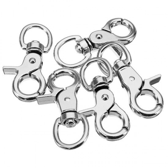 5Pcs 60mm Silver Zinc Alloy Swivel Lobster Claw Clasp Snap Hook with 14mm Round Ring