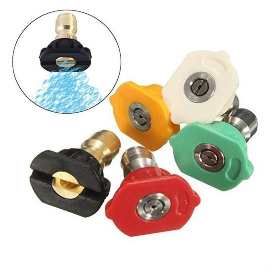 5Pcs Washer Spray Nozzle Set Variety Degrees Quick Connect for Gas Power Pressure Washers