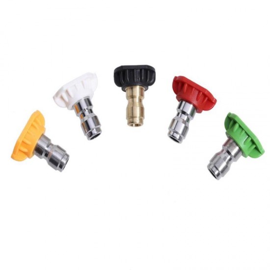 5Pcs Washer Spray Nozzle Set Variety Degrees Quick Connect for Gas Power Pressure Washers