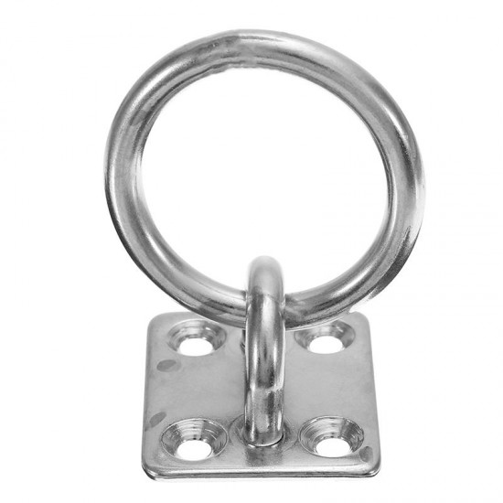 5mm 304 Stainless Steel Pad Eye Plate with Round Ring Marine Boat Hardware