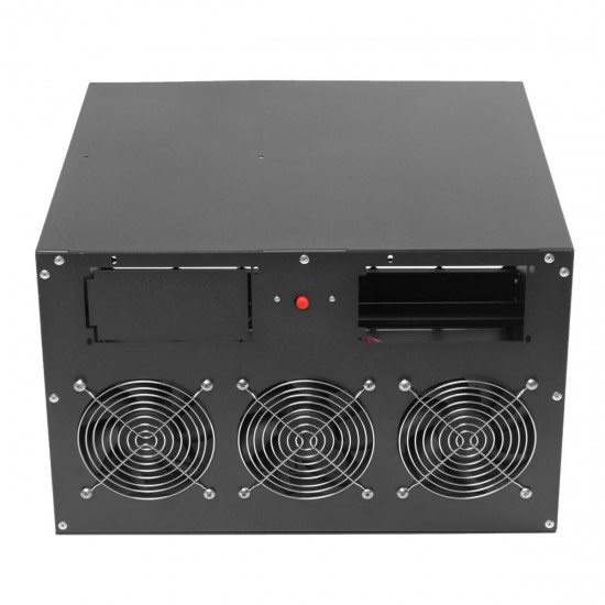 6 GPU Coin Miner Minning Case Miner Mining Frame Case Mining Rig Case with 3 Fans
