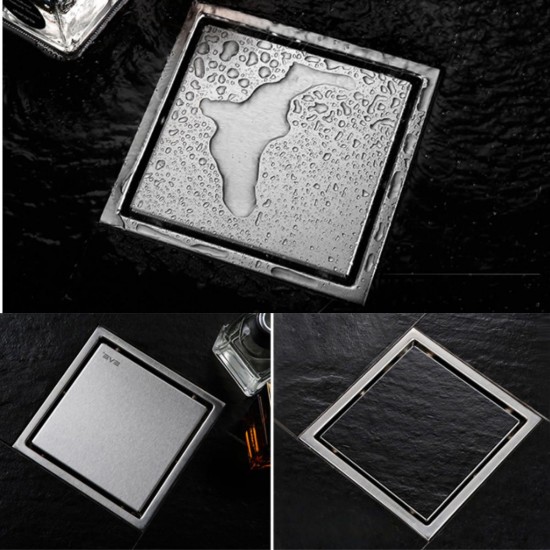 6 Inch Brushed Stainless Steel Insert Drain Wet Invisible Bathroom Square Shower Floor Grate Tile 6 Inch Brushed Stainless Steel Insert Drain Wet Invisible Bathroom Square Shower Floor Grate Tile