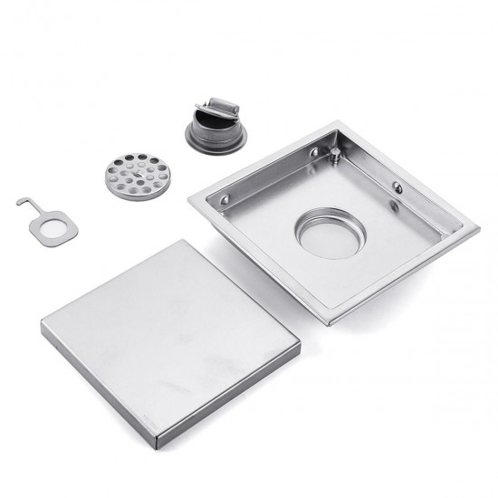 6 Inch Brushed Stainless Steel Insert Drain Wet Invisible Bathroom Square Shower Floor Grate Tile 6 Inch Brushed Stainless Steel Insert Drain Wet Invisible Bathroom Square Shower Floor Grate Tile