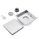 6 Inch Brushed Stainless Steel Insert Drain Wet Invisible Bathroom Square Shower Floor Grate Tile