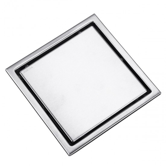 6 Inch Brushed Stainless Steel Insert Drain Wet Invisible Bathroom Square Shower Floor Grate Tile