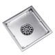 6 Inch Brushed Stainless Steel Insert Drain Wet Invisible Bathroom Square Shower Floor Grate Tile