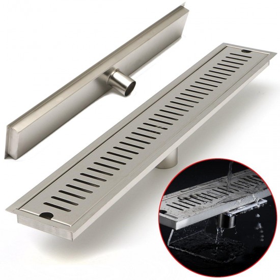 600mm Stainless Steel Drain Grate Brushed Insert Linear Bathroom Shower Floor Drain