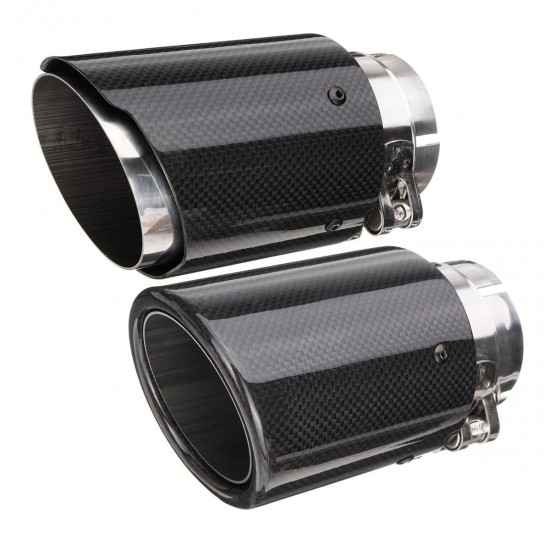 66mm 89mm Carbon Fiber Black Universal Car Exhaust Tips Muffler Pipe Tail End 66mm 89mm Carbon Fiber Black Universal Car Exhaust Tips Muffler Pipe Tail End