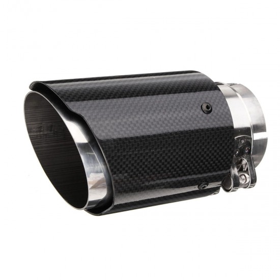66mm 89mm Carbon Fiber Black Universal Car Exhaust Tips Muffler Pipe Tail End
