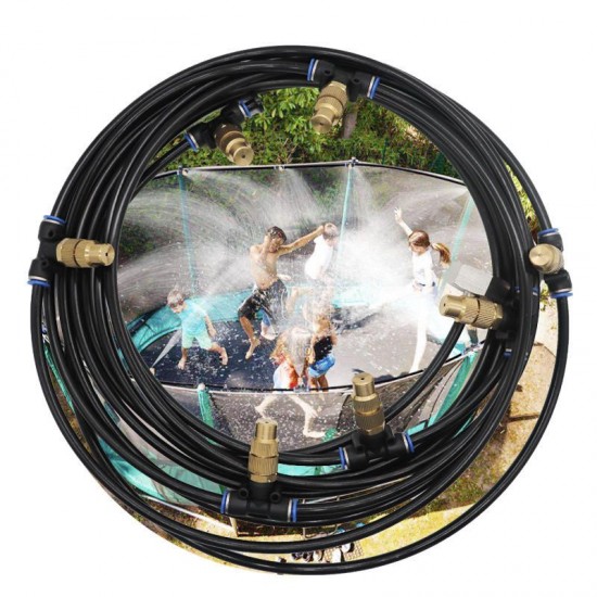 6M/9M Outdoor Mist Coolant System Water Sprinkler Garden Greenhouse Patio Mister Cooling Spray Kits Adjustable Atomizing Nozzles Large Flow 6M/9M Outdoor Mist Coolant System Water Sprinkler Garden Greenhouse Patio Mister Cooling Spray Kits Adjustable Atomizing Nozzles Large Flow