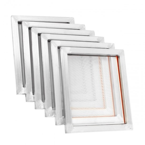 6Pcs 14''x10'' Aluminium Alloy Silk Screen Printing Frame w 110 White Mesh Count 6Pcs 14''x10'' Aluminium Alloy Silk Screen Printing Frame w 110 White Mesh Count