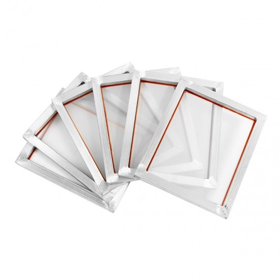 6Pcs 14''x10'' Aluminium Alloy Silk Screen Printing Frame w 110 White Mesh Count 6Pcs 14''x10'' Aluminium Alloy Silk Screen Printing Frame w 110 White Mesh Count