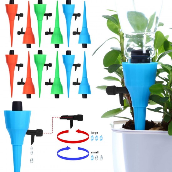 Thickened Self Automatic Sprayer Watering Device Adjustable Water Flow Dripper Spikes With Control Fit On All Bottles