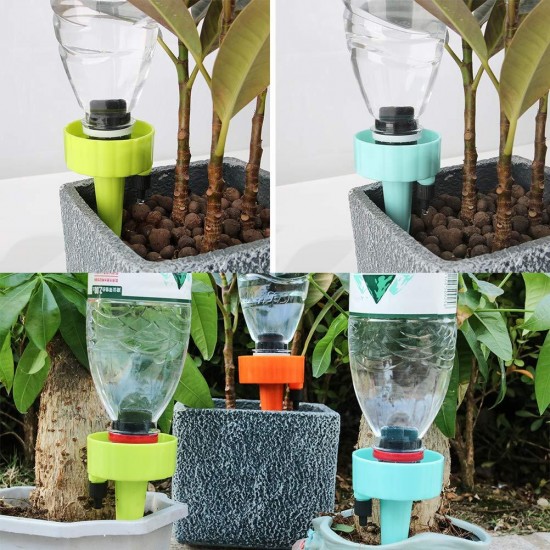 6Pcs/12Pcs Self Automatic Watering Device Water Sprayer Flow Dripper Spikes With Adjustable Control Valve Drip Irrigation Kit Fit On All Bottles