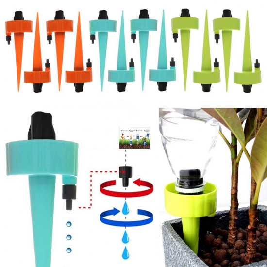 6Pcs/12Pcs Self Automatic Watering Device Water Sprayer Flow Dripper Spikes With Adjustable Control Valve Drip Irrigation Kit Fit On All Bottles 6Pcs/12Pcs Self Automatic Watering Device Water Sprayer Flow Dripper Spikes With Adjustable Control Valve Drip Irrigation Kit Fit On All Bottles
