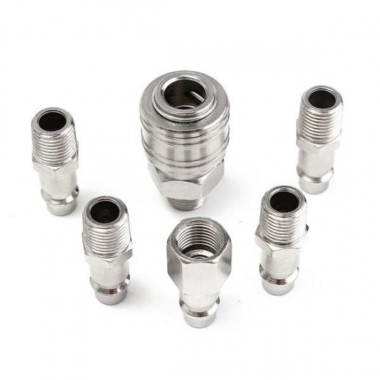 6pcs 1/4inch Male/Female BSP Adapter Compressed Air Quick Coupling Hose 6pcs 1/4inch Male/Female BSP Adapter Compressed Air Quick Coupling Hose